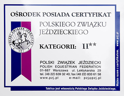 Tablica - certyfikat PZJ